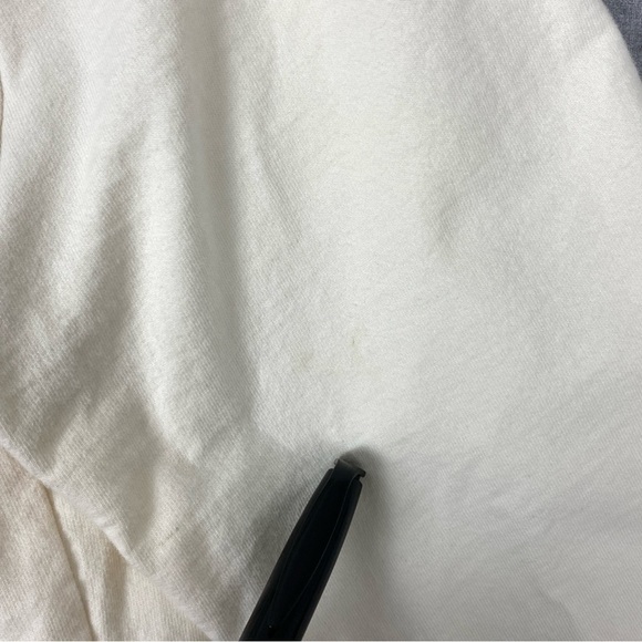 Paradise Shores Hooded Jacket Womens Large Cotton Cream Flowers Pockets Zippered - Picture 10 of 12